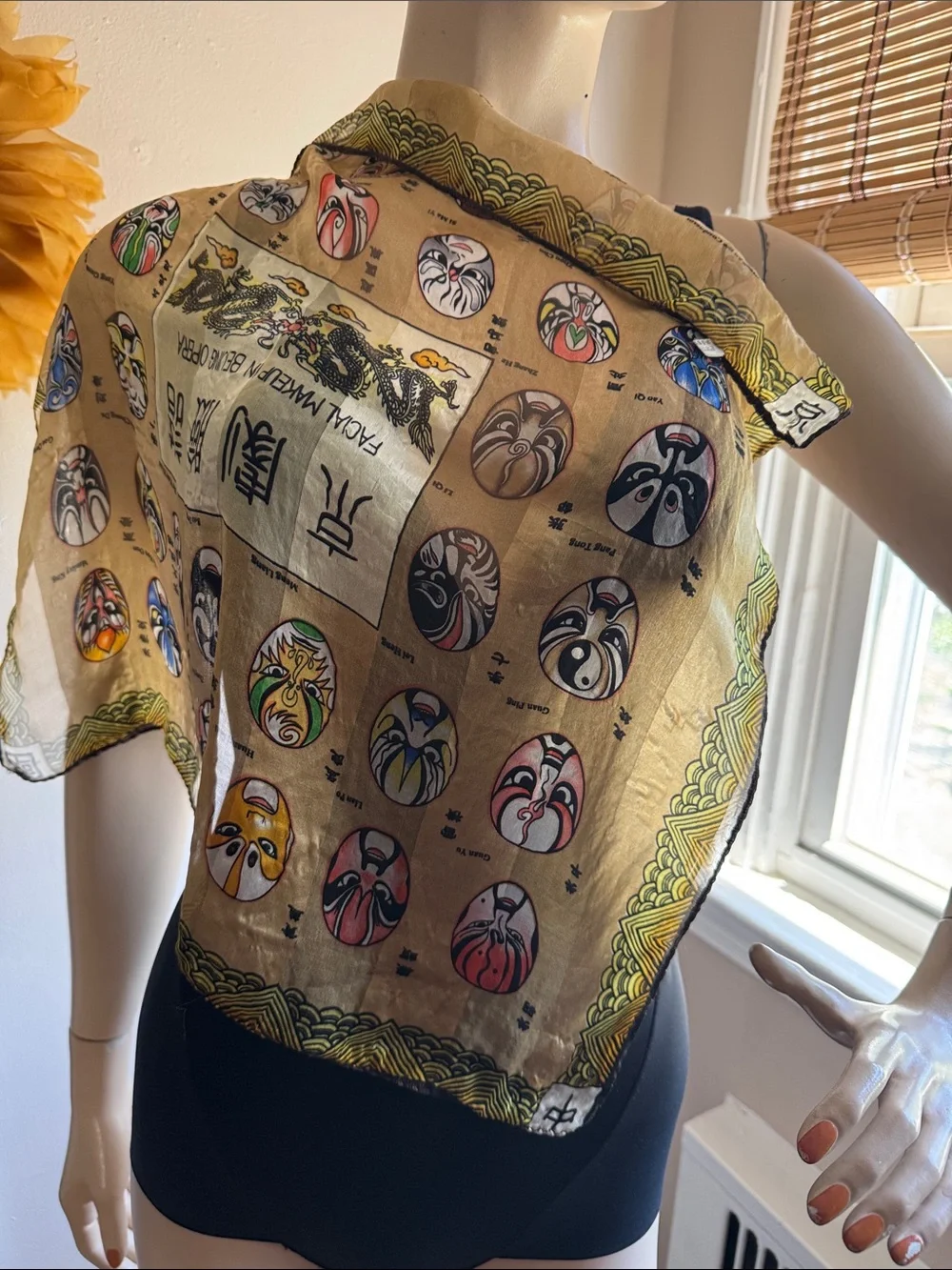 Vintage Beijing Opera Facial Makeup Scarf